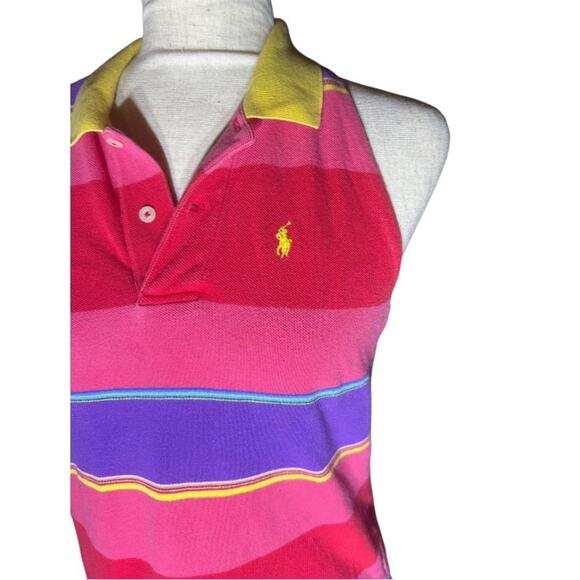 Vtg Ralph Lauren Striped Polo Tank Top Womens Size Large Tennis Prep Ivy League - Picture 3 of 10